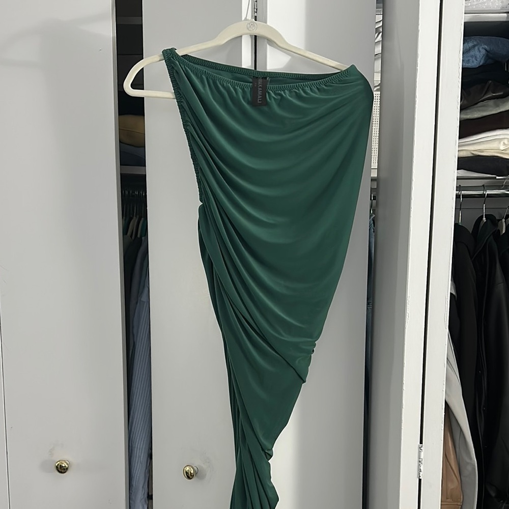Norma Kamali Mountain Green Diana Gown